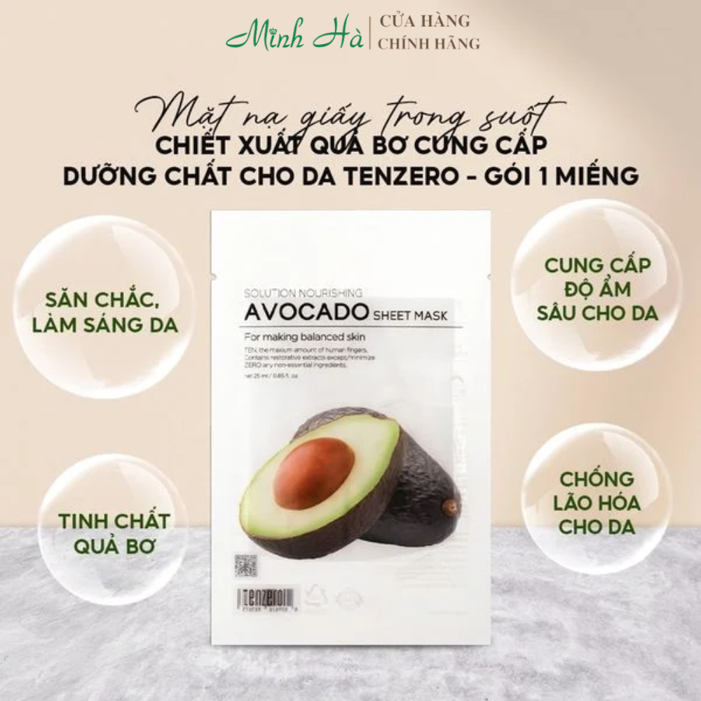 Mặt nạ giấy trong suốt Tenzero Sheet Mask 25ml chăm sóc da toàn diện