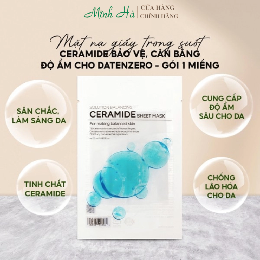 Mặt nạ giấy trong suốt Tenzero Sheet Mask 25ml chăm sóc da toàn diện