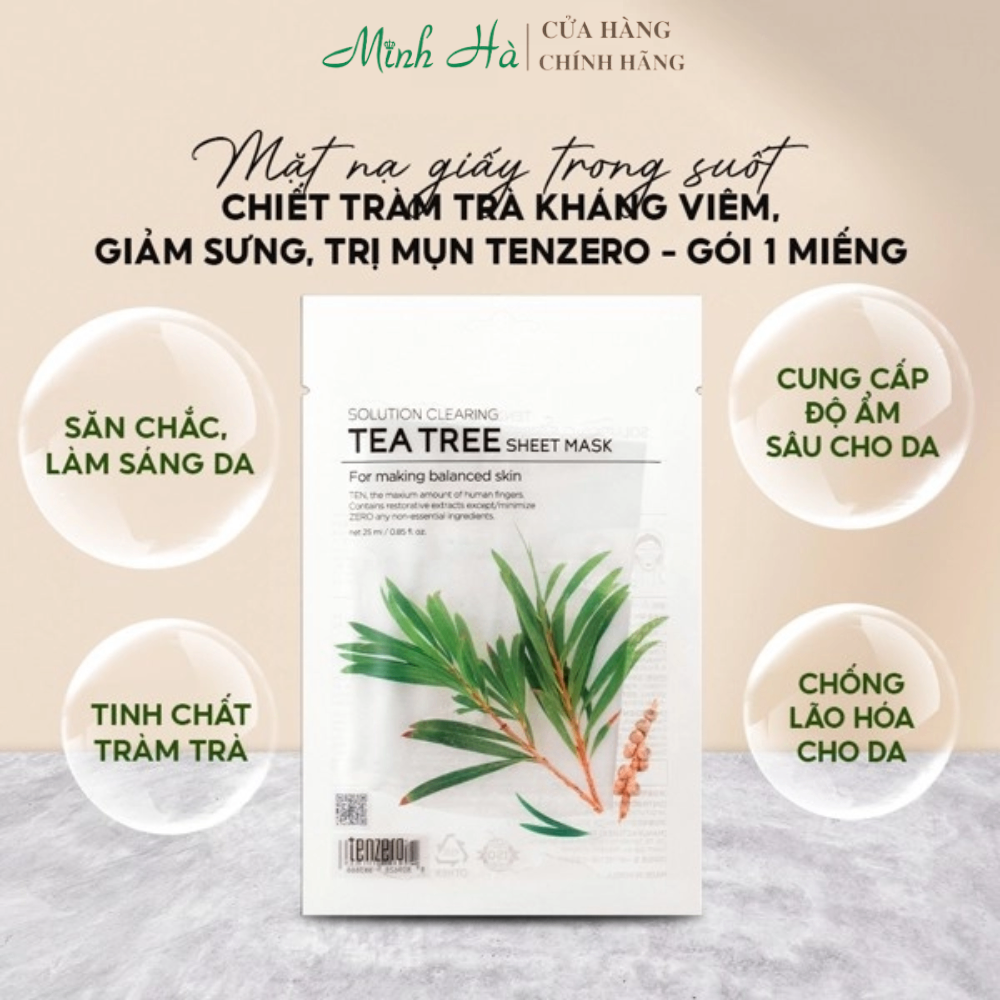 Mặt nạ giấy trong suốt Tenzero Sheet Mask 25ml chăm sóc da toàn diện