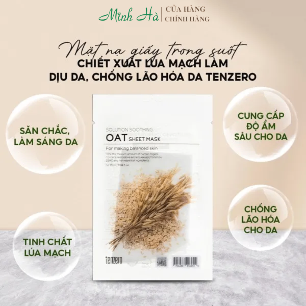 Mặt nạ giấy trong suốt Tenzero Sheet Mask 25ml chăm sóc da toàn diện