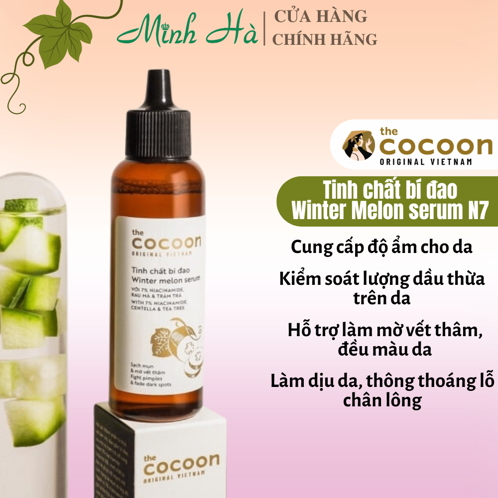 Tinh chất bí đao Cocoon Winter Melon N7 70ml làm dịu da, thông thoáng lỗ chân lông