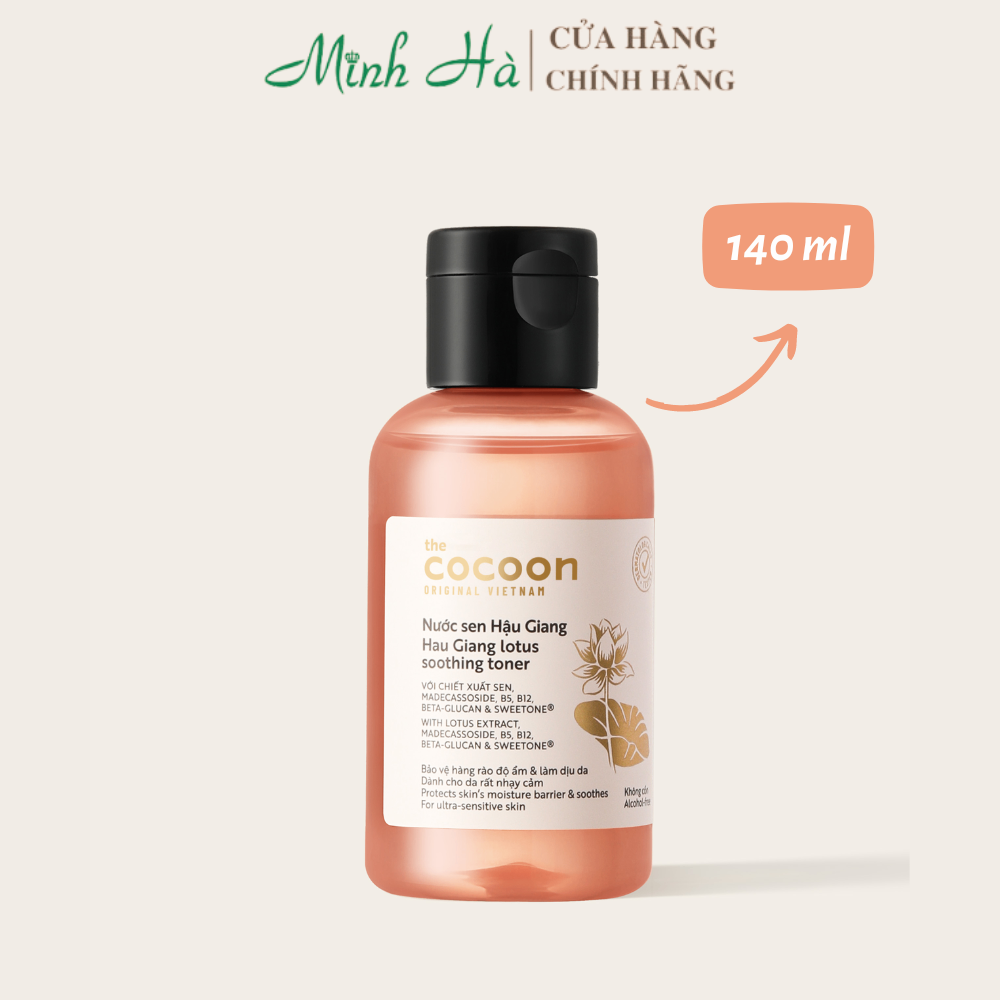 Nước sen Hậu Giang Cocoon Lotus Soothing Toner 310ml cấp ẩm phục hồi làn da