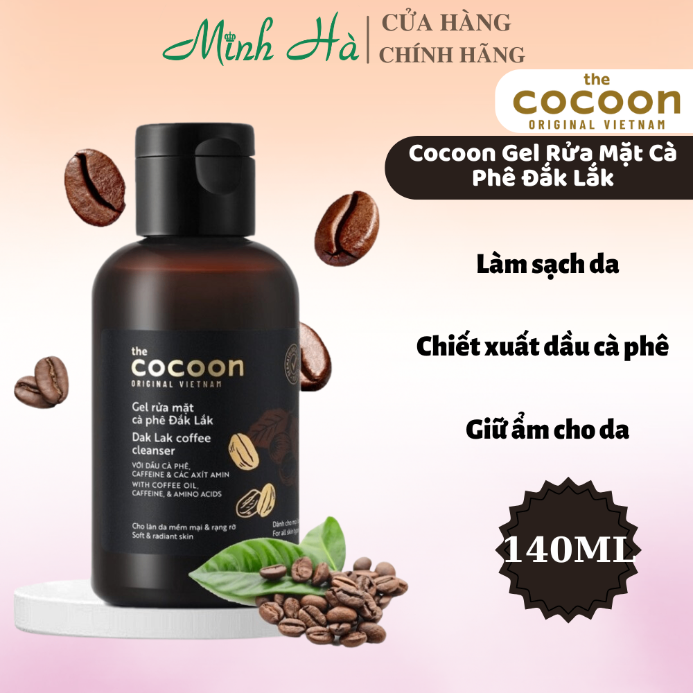 Gel rửa mặt Cocoon chiết xuất cà phê Đắk Lắk 140/310ml làm sạch dịu nhẹ giúp da đều màu