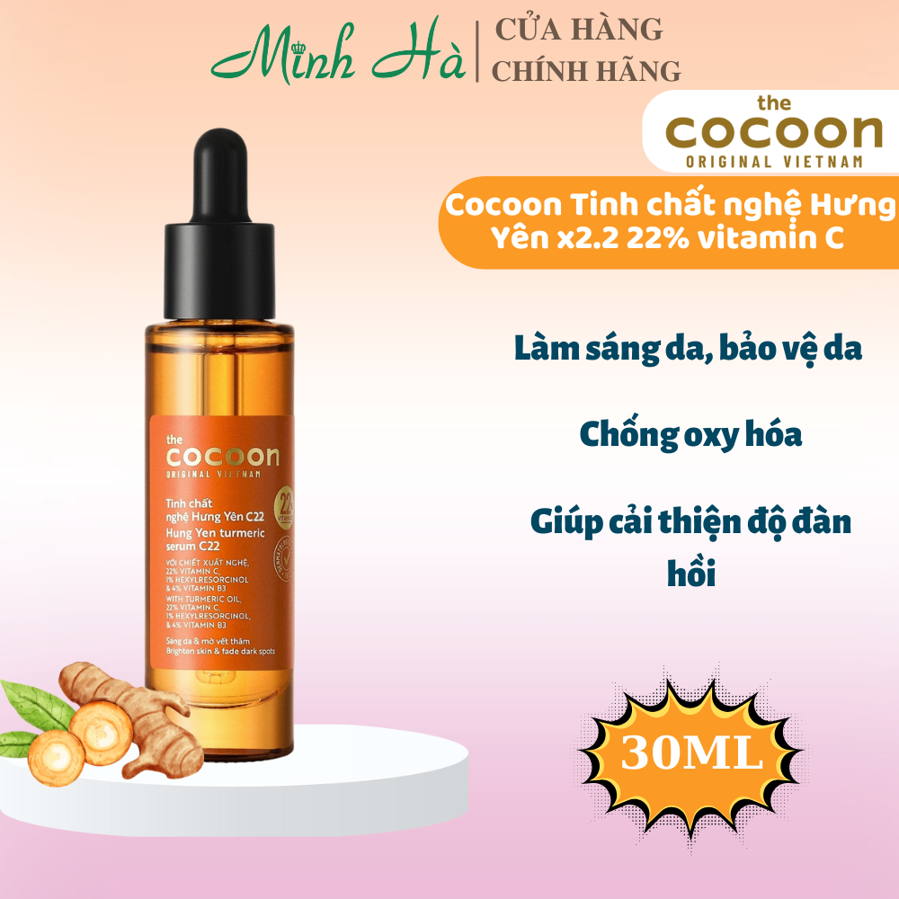 Tinh chất nghệ Hưng Yên Cocoon x2.2 22% vitamin C 30ml sáng da chuyên sâu
