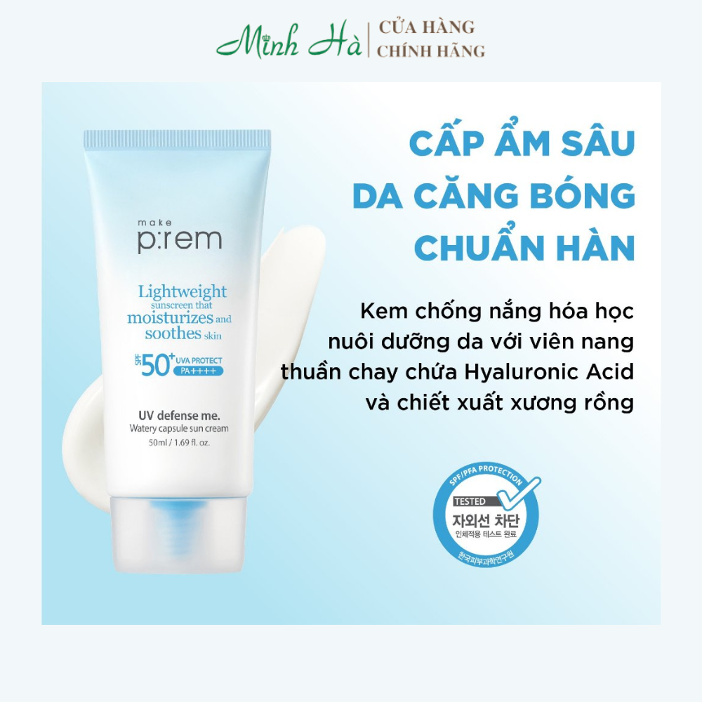 Kem chống nắng Make Prem Sun Cream 50ml dưỡng ẩm kiềm dầu
