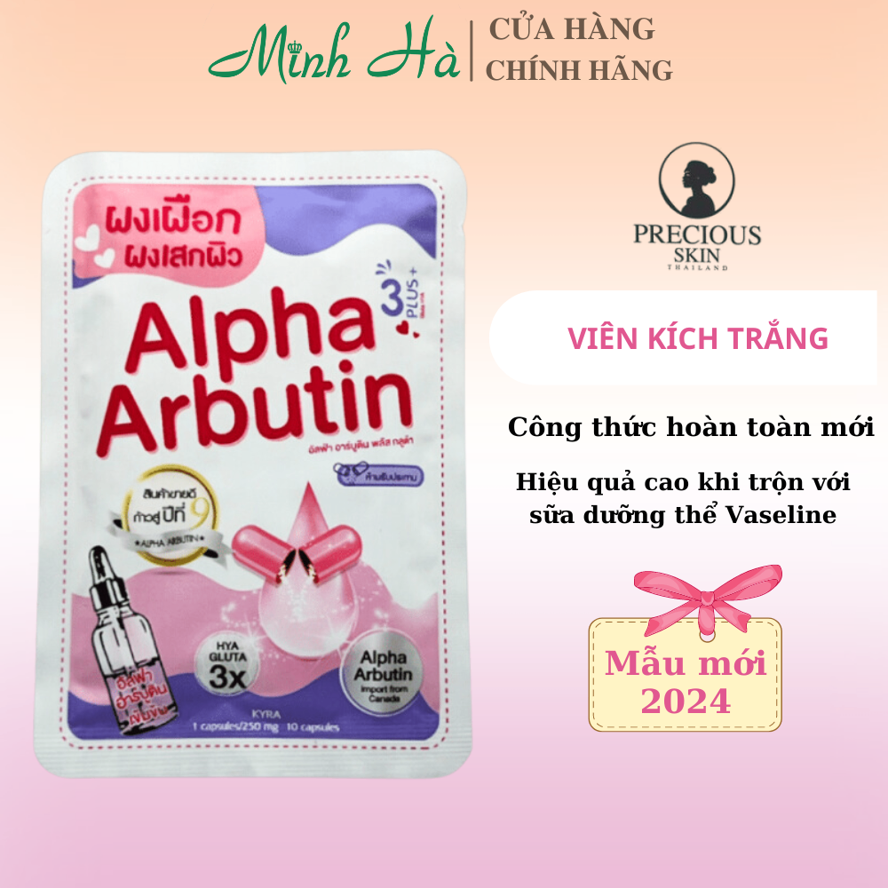 Viên kích trắng Alpha Arbutin 3 Plus 10 viên Thái Lan nâng tone nhanh chóng
