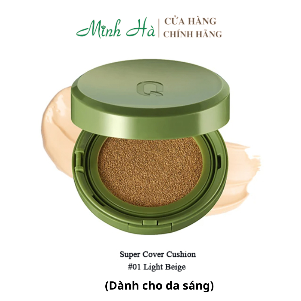 Phấn nước trang điểm GLAMRR Q Vegan Super Cover Cushion SPF50+/PA+++ 15g kiềm dầu và che phủ tốt