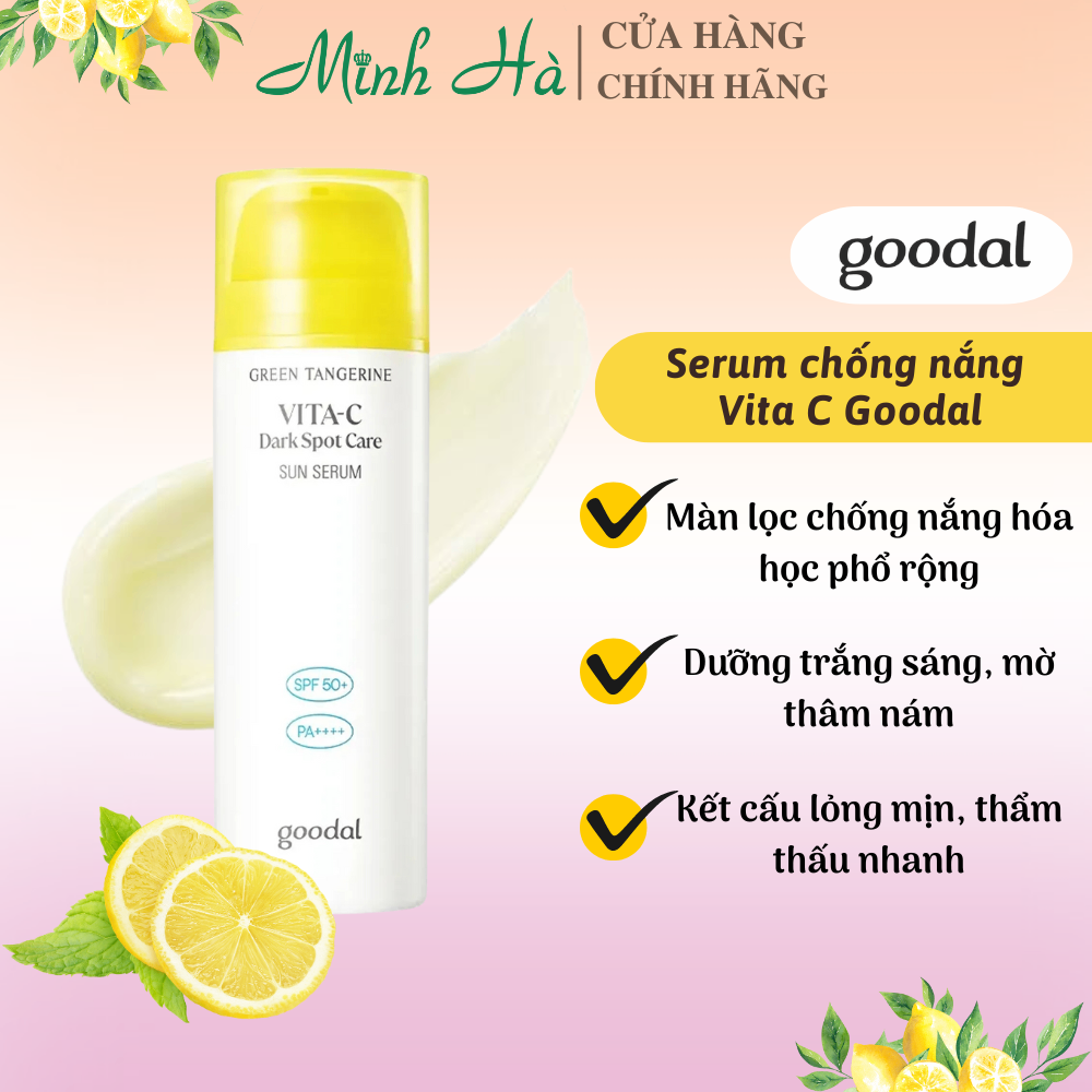 Tinh Chất Chống Nắng Goodal Green Tangerine Vita C Dark Spot Care Sun Serum 50ml