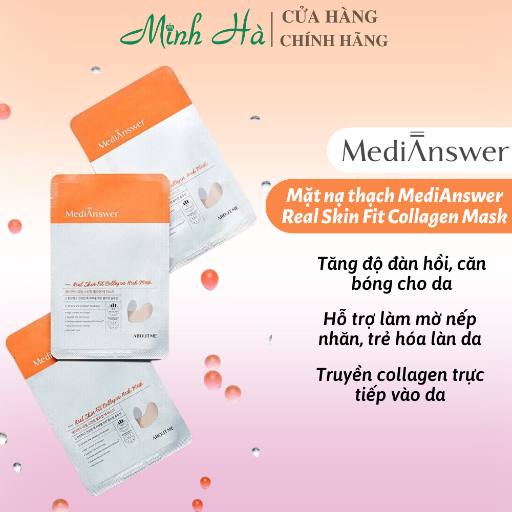 Mặt nạ thạch dưỡng da MediAnswer Real Skin Fit Collagen Mask 35g cải thiện nếp nhăn chống lão hóa