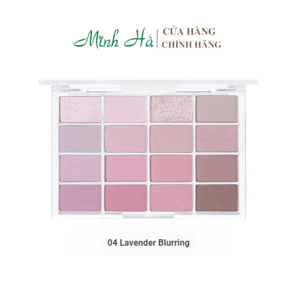 Bảng mắt trang điểm WAKEMAKE Soft Blurring 16 ô màu sắc đa dạng chất phấn min bám lâu