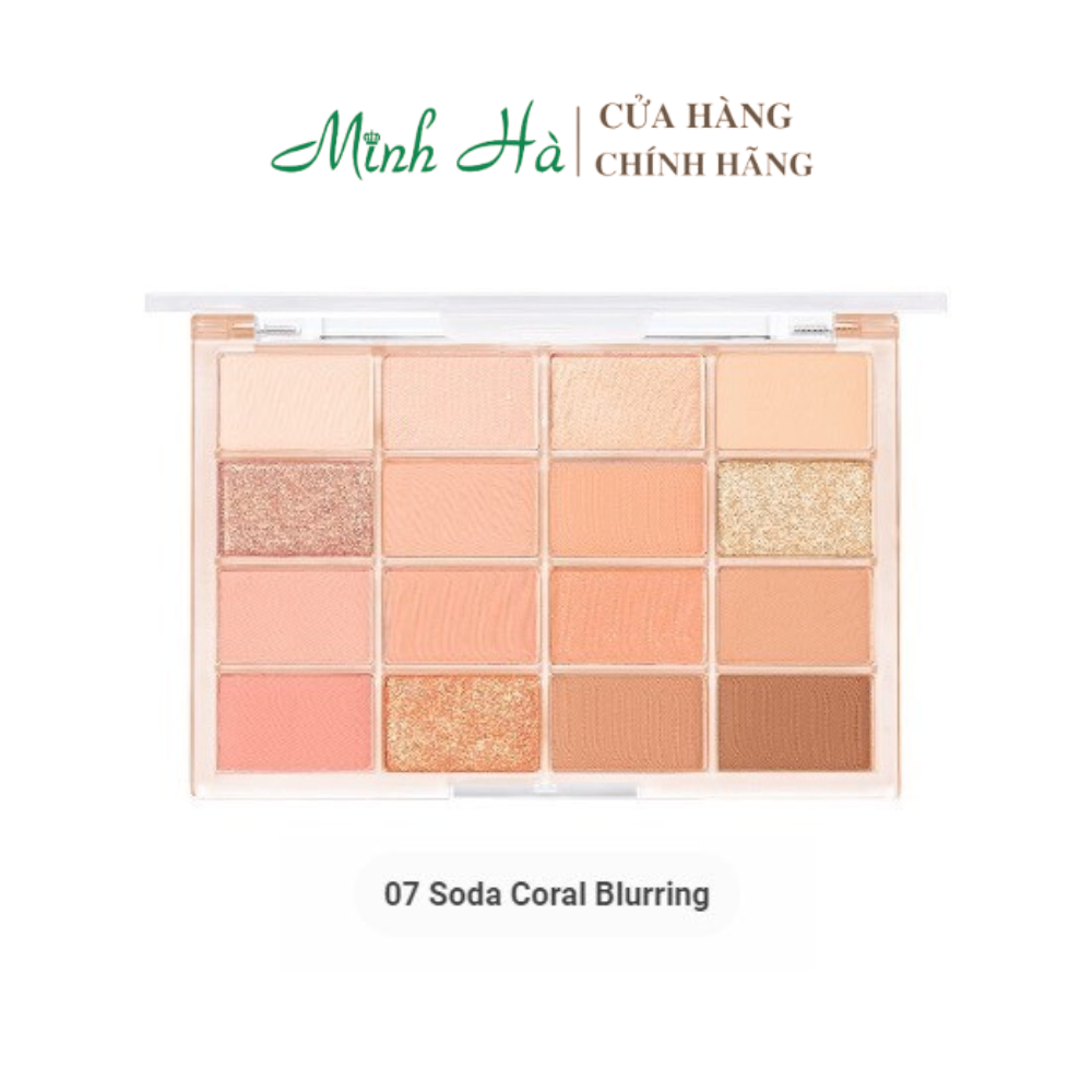 Bảng mắt trang điểm WAKEMAKE Soft Blurring 16 ô màu sắc đa dạng chất phấn min bám lâu