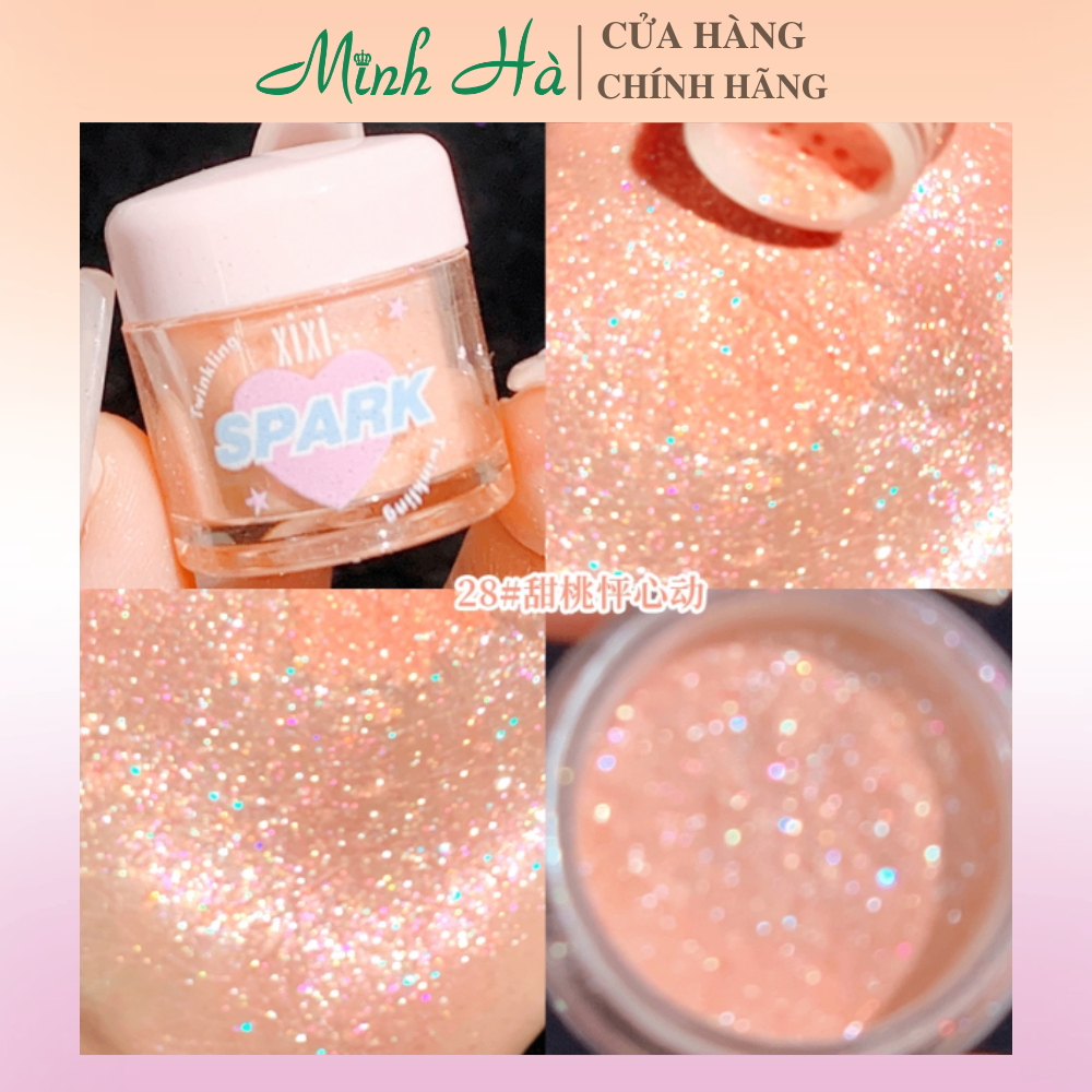 Phấn nhũ mắt trang điểm dạng bột Highlight XIXI 2g dạng bột lấp lánh ánh nhũ kim tuyến
