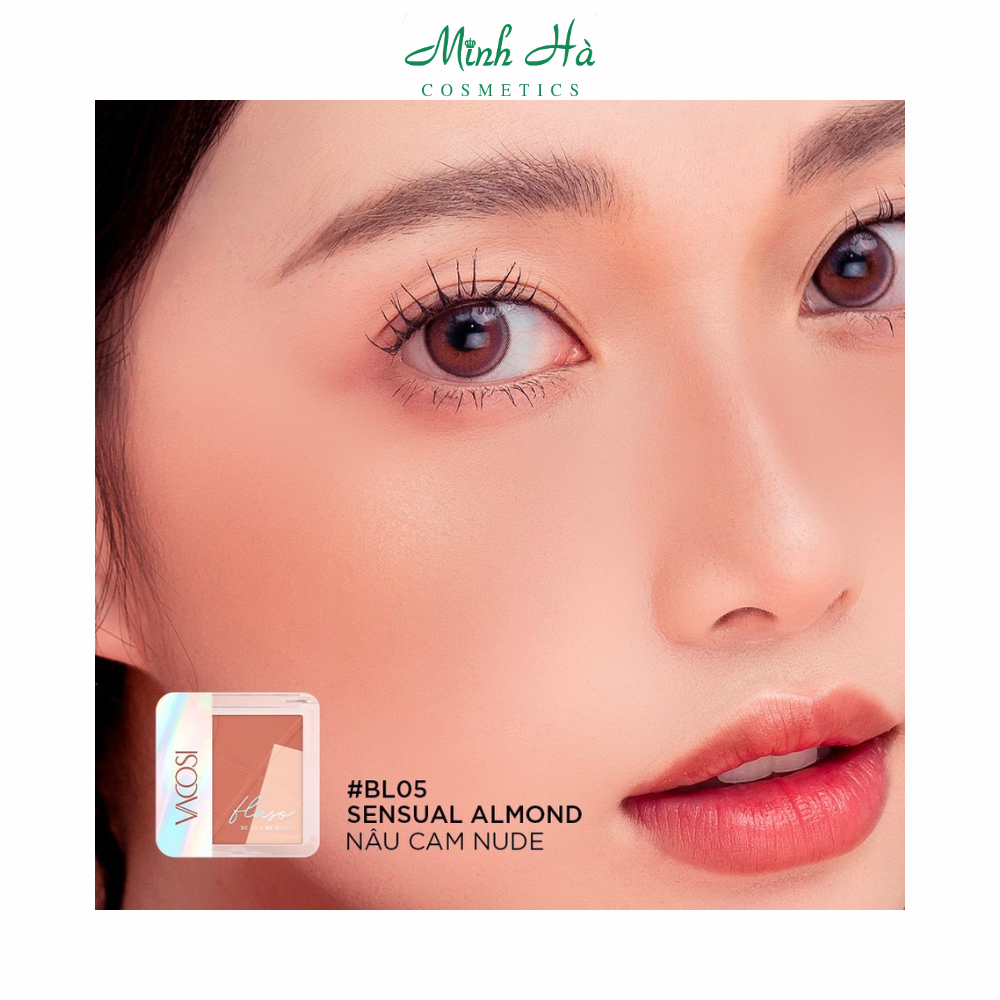 Phấn má hồng và bắt sáng trang điểm VACOSI Flaso Blush Set 8.3g chất phấn mịn lì dễ tán
