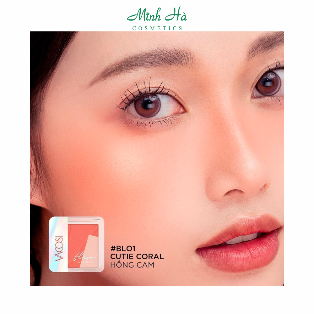 Phấn má hồng và bắt sáng trang điểm VACOSI Flaso Blush Set 8.3g chất phấn mịn lì dễ tán