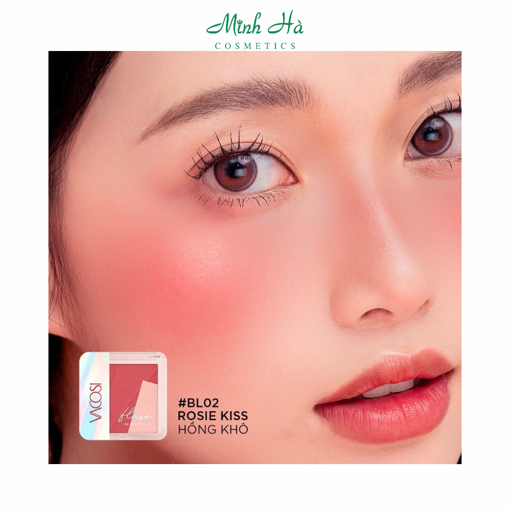 Phấn má hồng và bắt sáng trang điểm VACOSI Flaso Blush Set 8.3g chất phấn mịn lì dễ tán