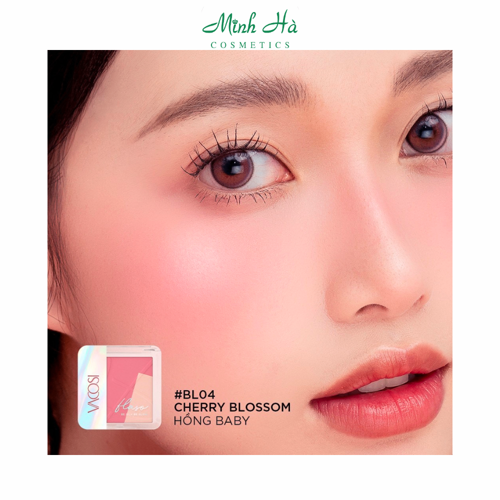 Phấn má hồng và bắt sáng trang điểm VACOSI Flaso Blush Set 8.3g chất phấn mịn lì dễ tán