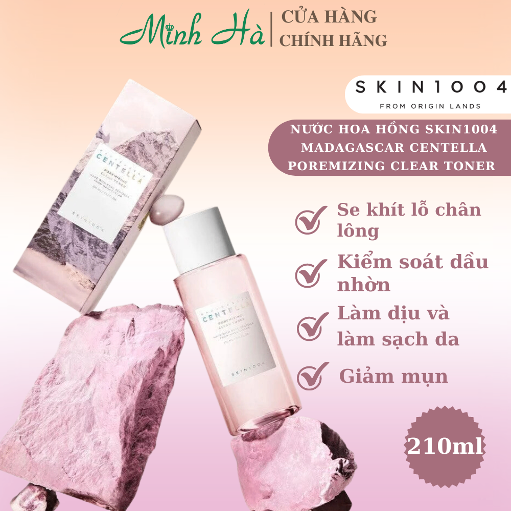 Nước hoa hồng Skin1004 Madagascar Centella Poremizing Clear Toner 210ml điều tiết bã nhờn và giảm lỗ chân lông