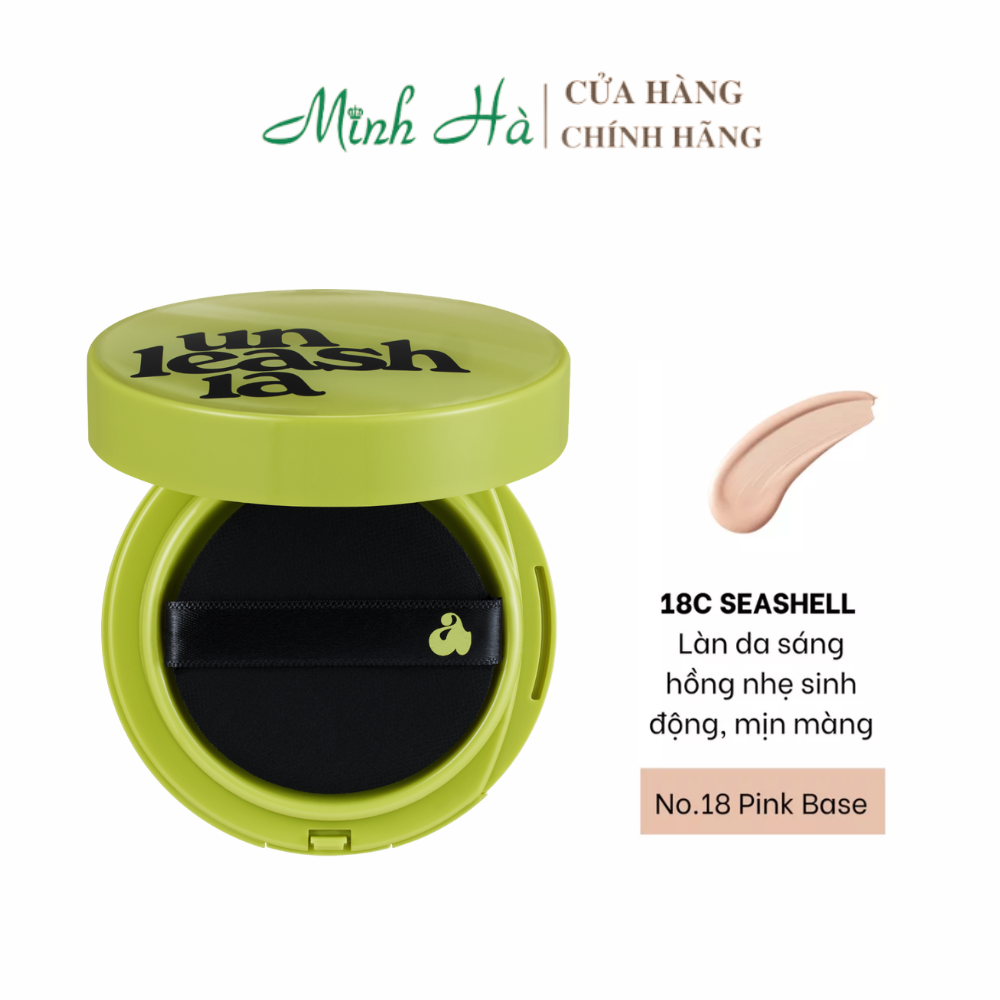 Cushion Unleashia Satin Wear Healthy-Green/ Don't Touch Glass Pink Cushion 15g kiềm dầu, che phủ tốt