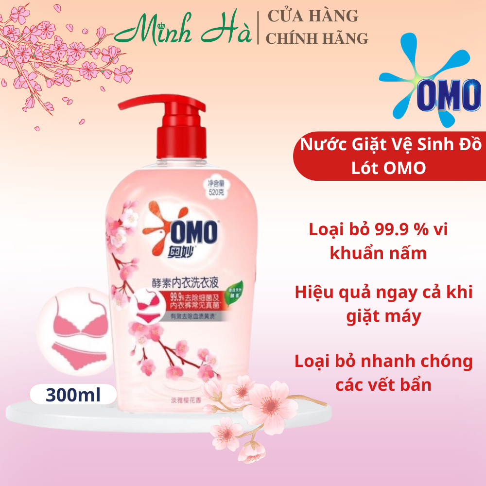 Nước giặt chuyên dụng cho đồ lót Omo 300ml diệt 99% ký sinh trùng nấm