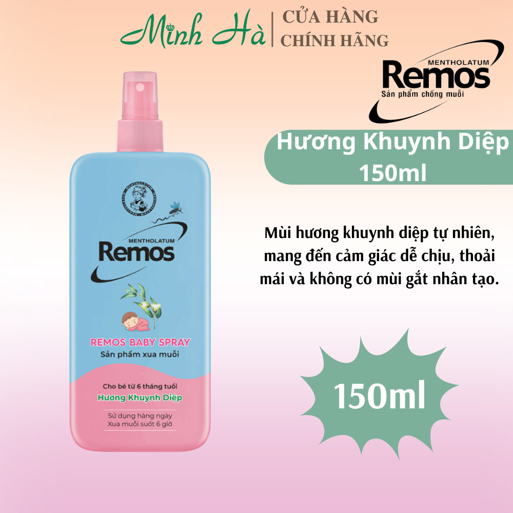 Xịt xua muỗi Remos Baby Spray 70ml/150ml các mùi giúp an toàn khỏi muỗi