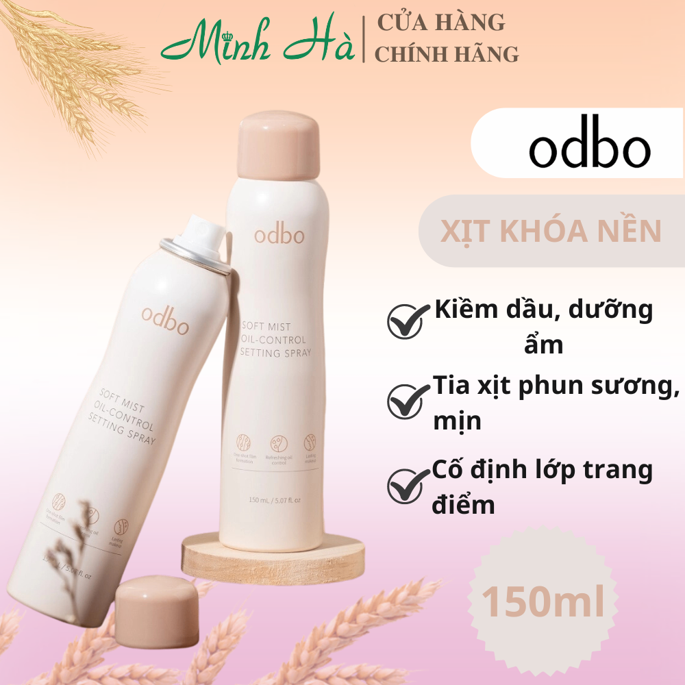 Xịt khoá nền Odbo Soft Mist Oil Control Setting Spray 150ml kiềm dầu, dưỡng ẩm