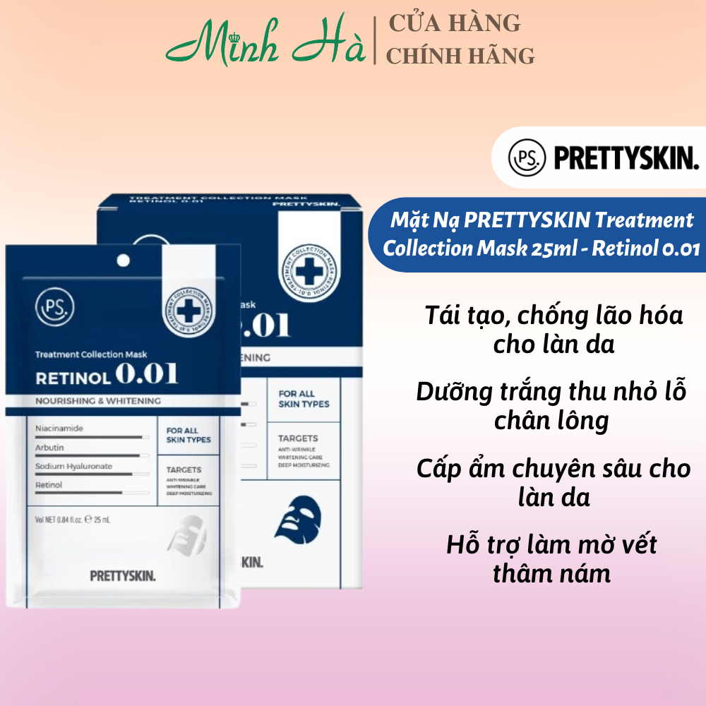 Mặt nạ Prettyskin Treatment Collection Mask 25ml cấp ẩm, phục hồi và dưỡng trắng da