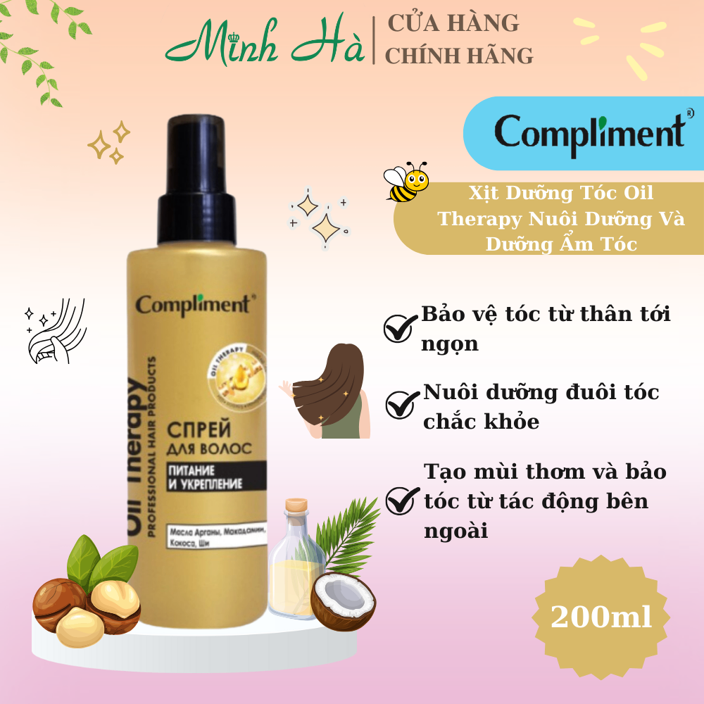Xịt dưỡng tóc Compliment Oil Therapy 200ml nuôi dưỡng và dưỡng ẩm tóc
