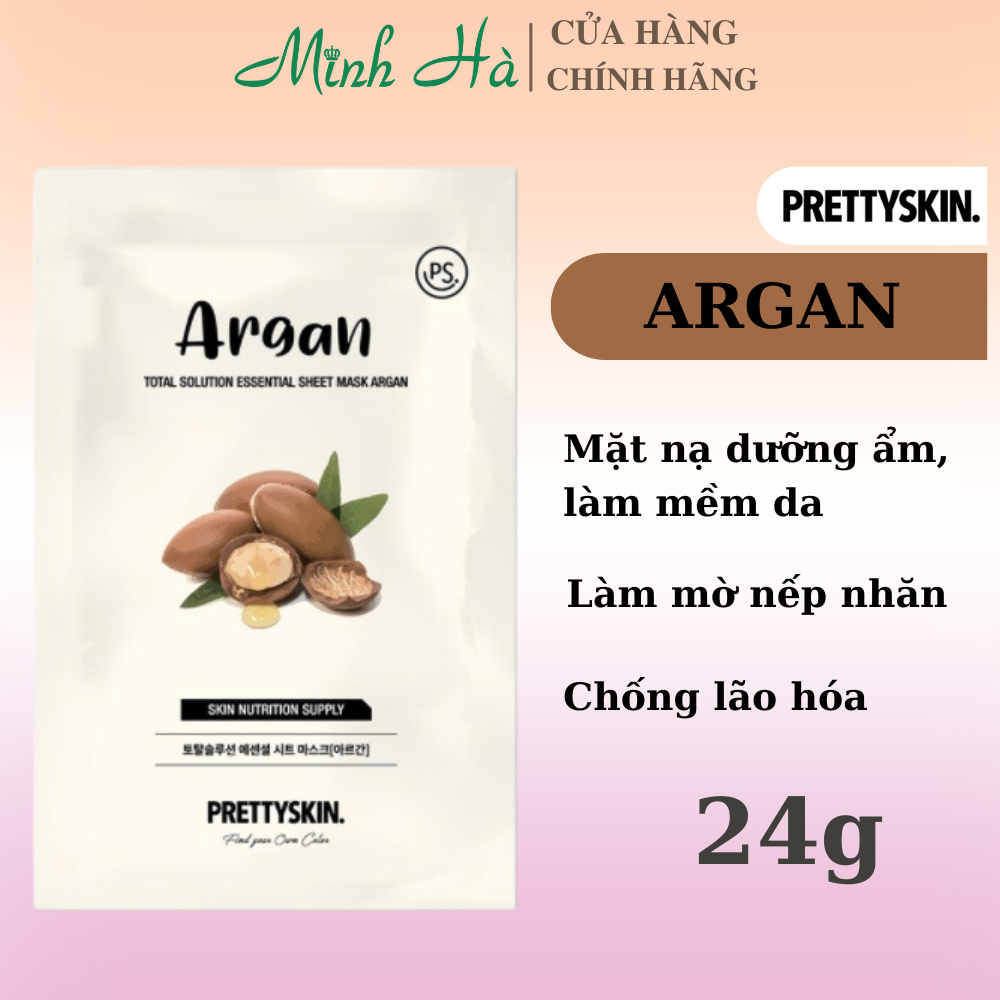 Mặt nạ Prettyskin Total Solution Essential Sheet Mask 23g cải thiện lão hóa, cấp ẩm, làm dịu da