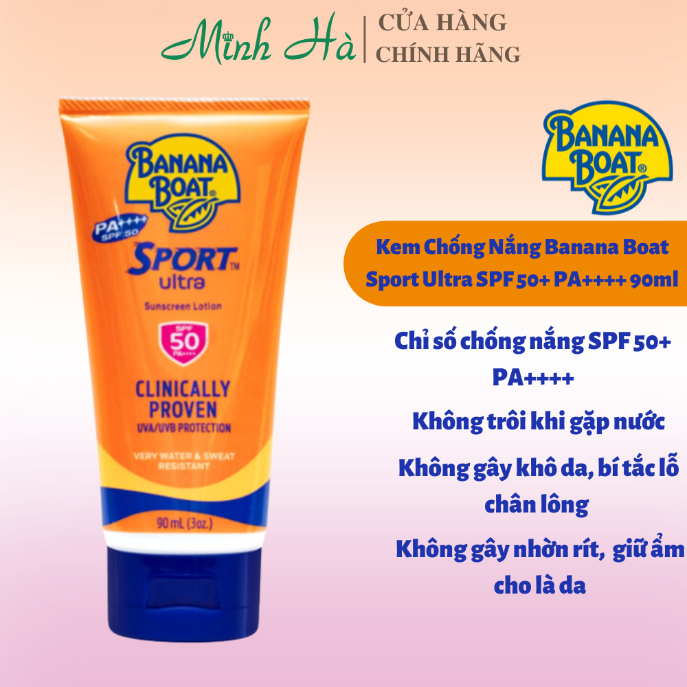 Kem chống nắng Banana Boat Sport Ultra SPF100/50+ PA++++ 90ml bảo vệ da, lâu trôi
