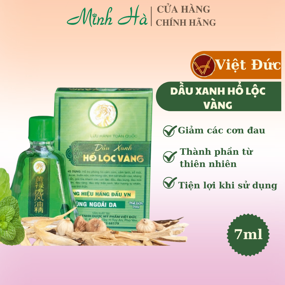 Dầu gió xanh Hổ Lộc Vàng 7ml giảm và làm dịu các cơn đau