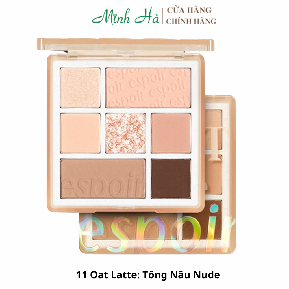 Bảng phấn mắt trang điểm 7 ô Espoir Real Eye Palette 7.1g hạt phấn siêu mịn bám tốt lên chuẩn