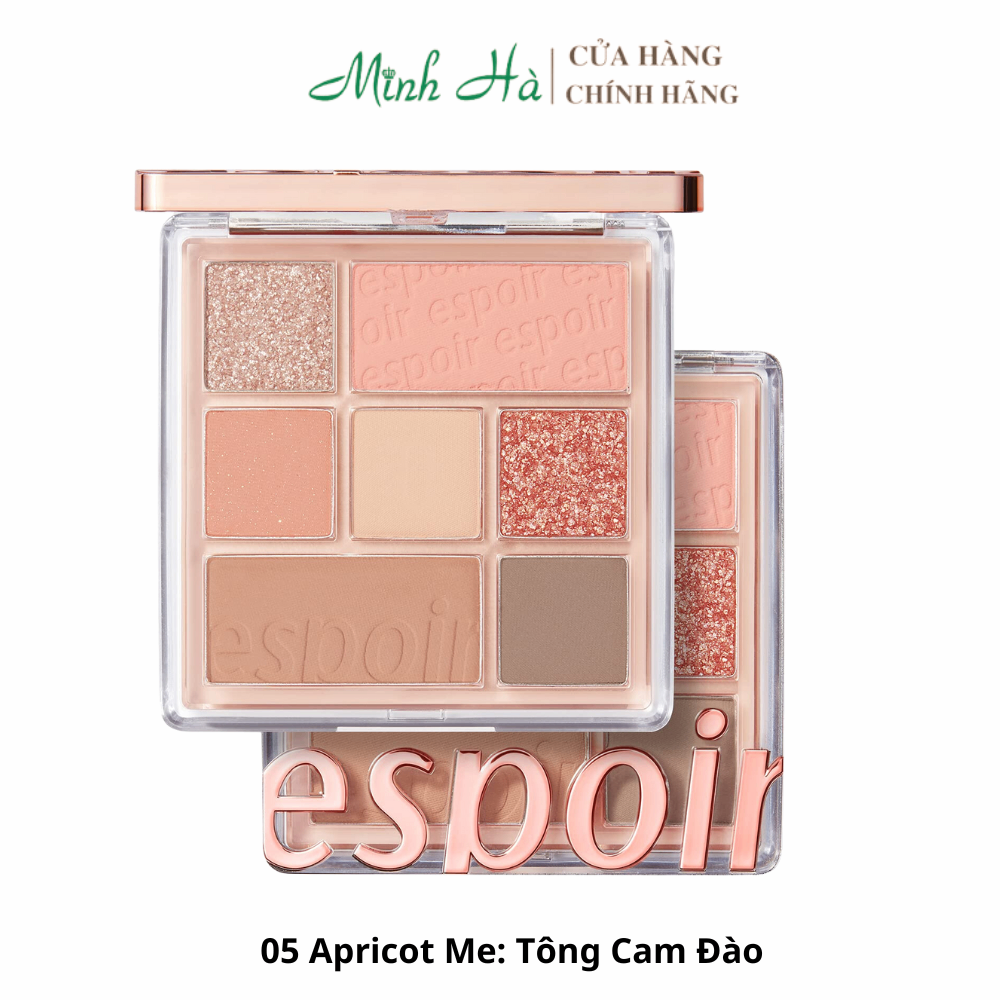 Bảng phấn mắt trang điểm 7 ô Espoir Real Eye Palette 7.1g hạt phấn siêu mịn bám tốt lên chuẩn