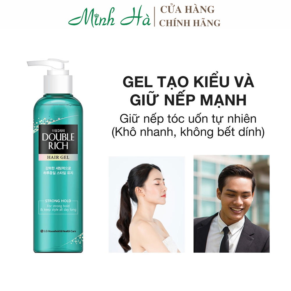 Gel tạo kiểu tóc Double Rich Hair Gel Soft Hold 250ml giữ nếp tự nhiên