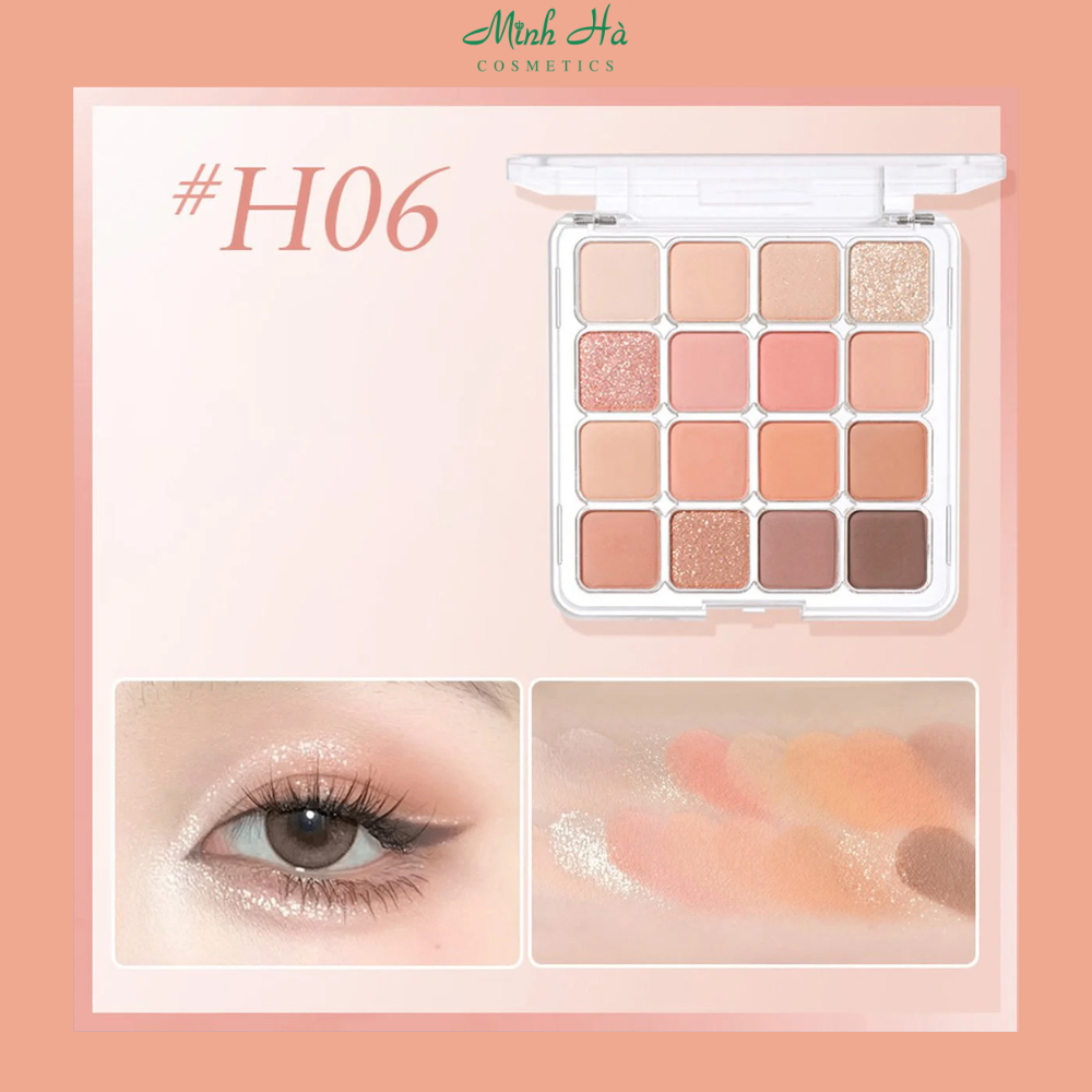 Bảng phấn mắt 16 ô HOLD LIVE Sunset Magic Eyeshadow 19.2g lấp lánh ánh nhũ lì