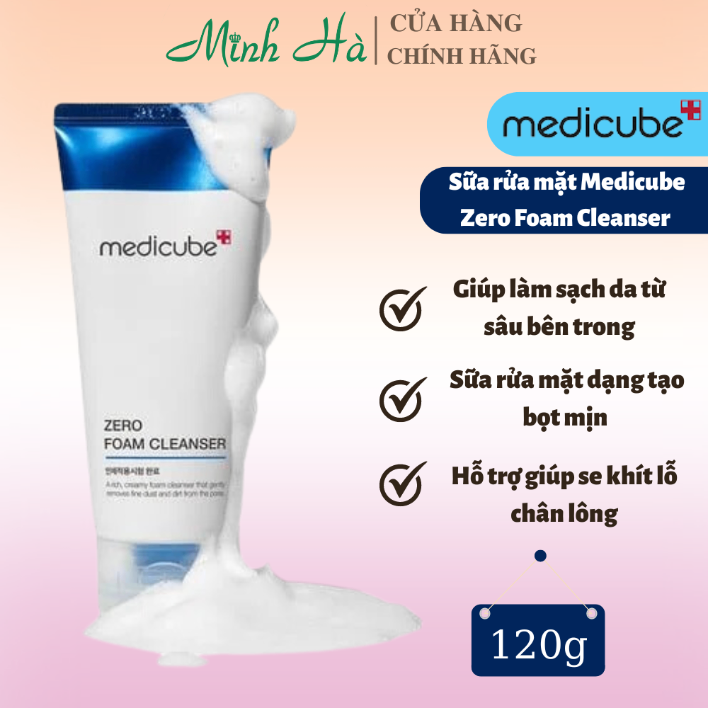 Sữa rửa mặt tạo bọt Medicube Zero Foam Cleanser 120g làm sạch tốt se khít lỗ chân lông