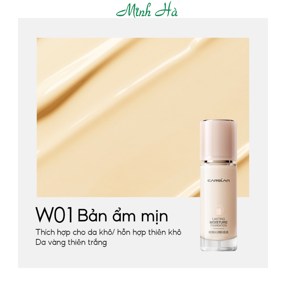 Kem nền trang điểm Carslan Lasting Moisture Foundation và Lasting Cover Foundation 30g dưỡng ẩm, lâu trôi