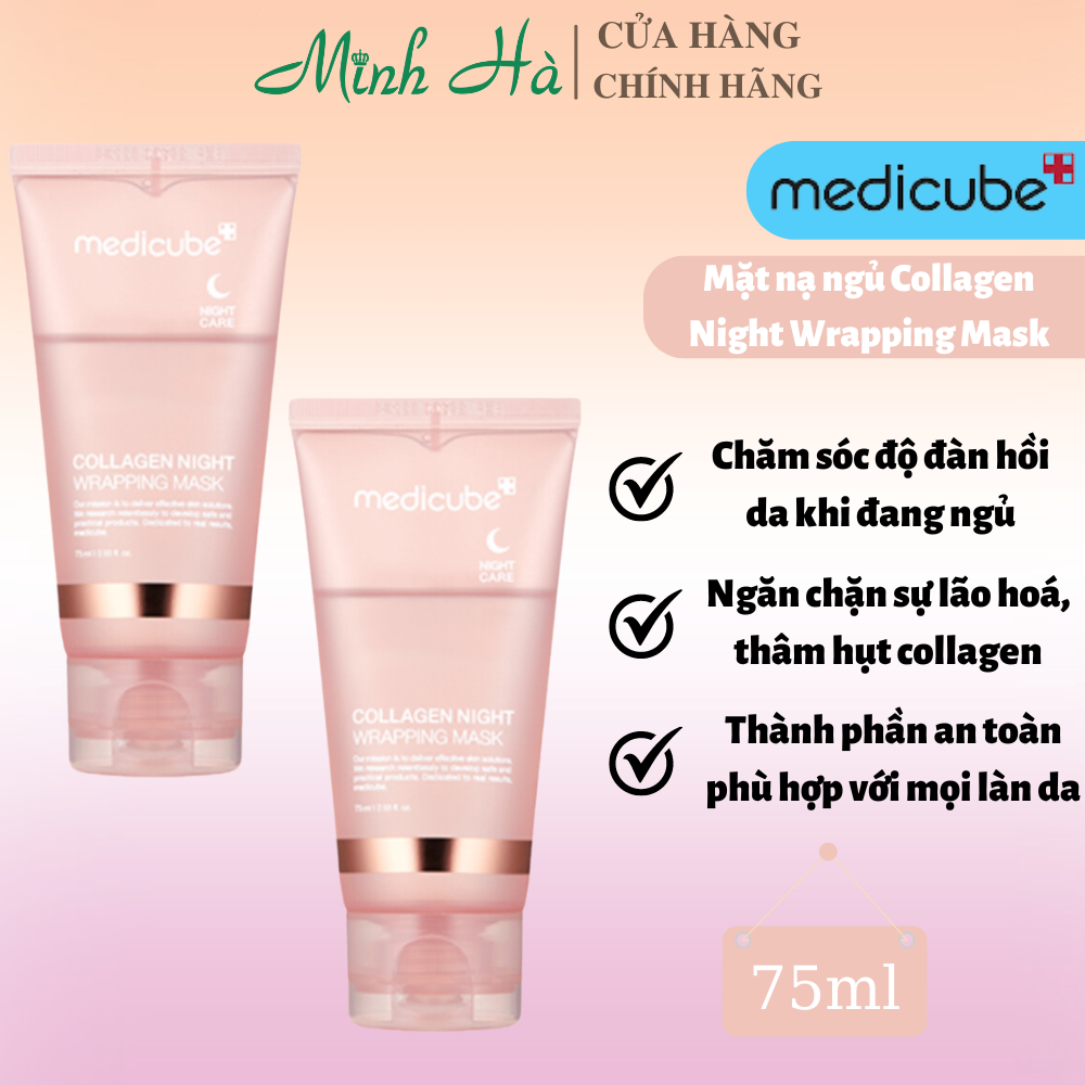 Mặt nạ ngủ Medicube Collagen Night Wrapping Mask 75ml chống lão hóa và căng bóng da
