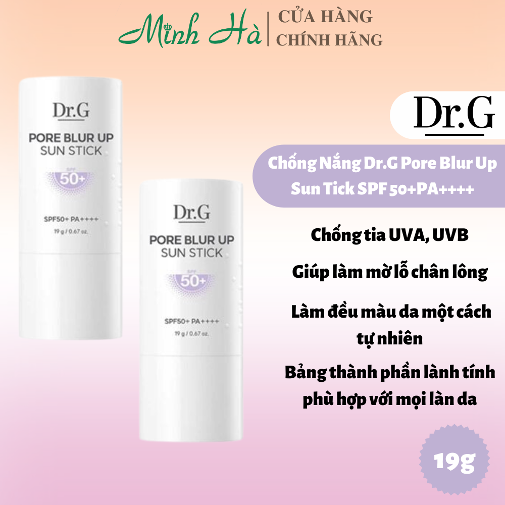 Kem chống nắng Dr.G Pore Blur Up Sun Tick SPF 50+PA++++ 19g (dạng thỏi) tiện dụng