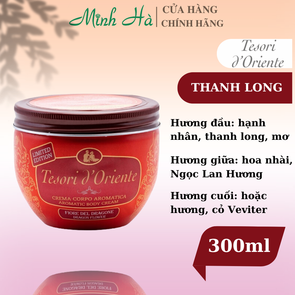Kem dưỡng thể hương nước hoa Tesori D'Oriente Body Cream 300ml lưu hương và cấp ẩm cho da