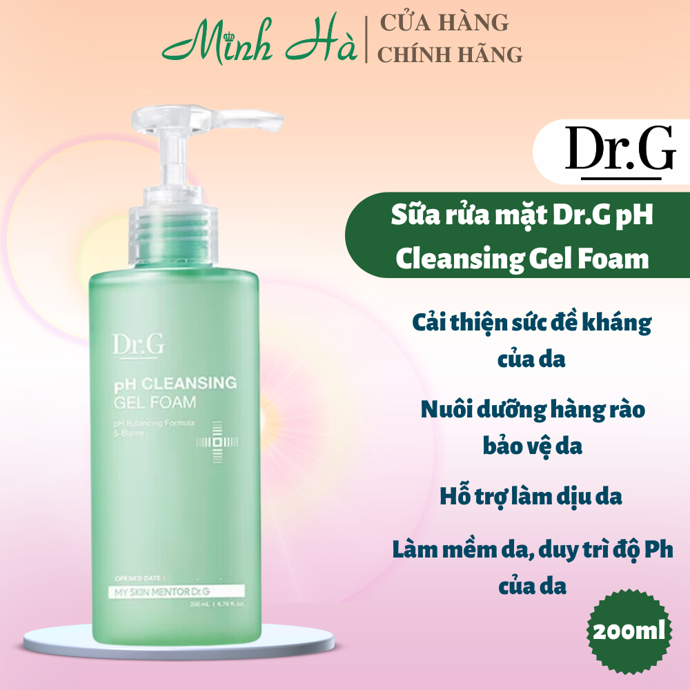 Sữa rửa mặt Dr.G pH cleansing gel foam 200ml làm sạch dịu nhẹ cho mọi làn da