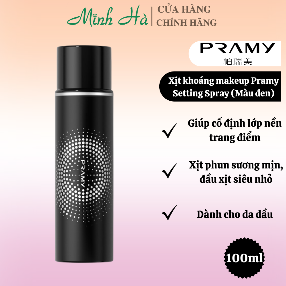 Xịt khoáng makeup Pramy Setting Spray 100ml kiềm dầu, lâu trôi, dưỡng ẩm