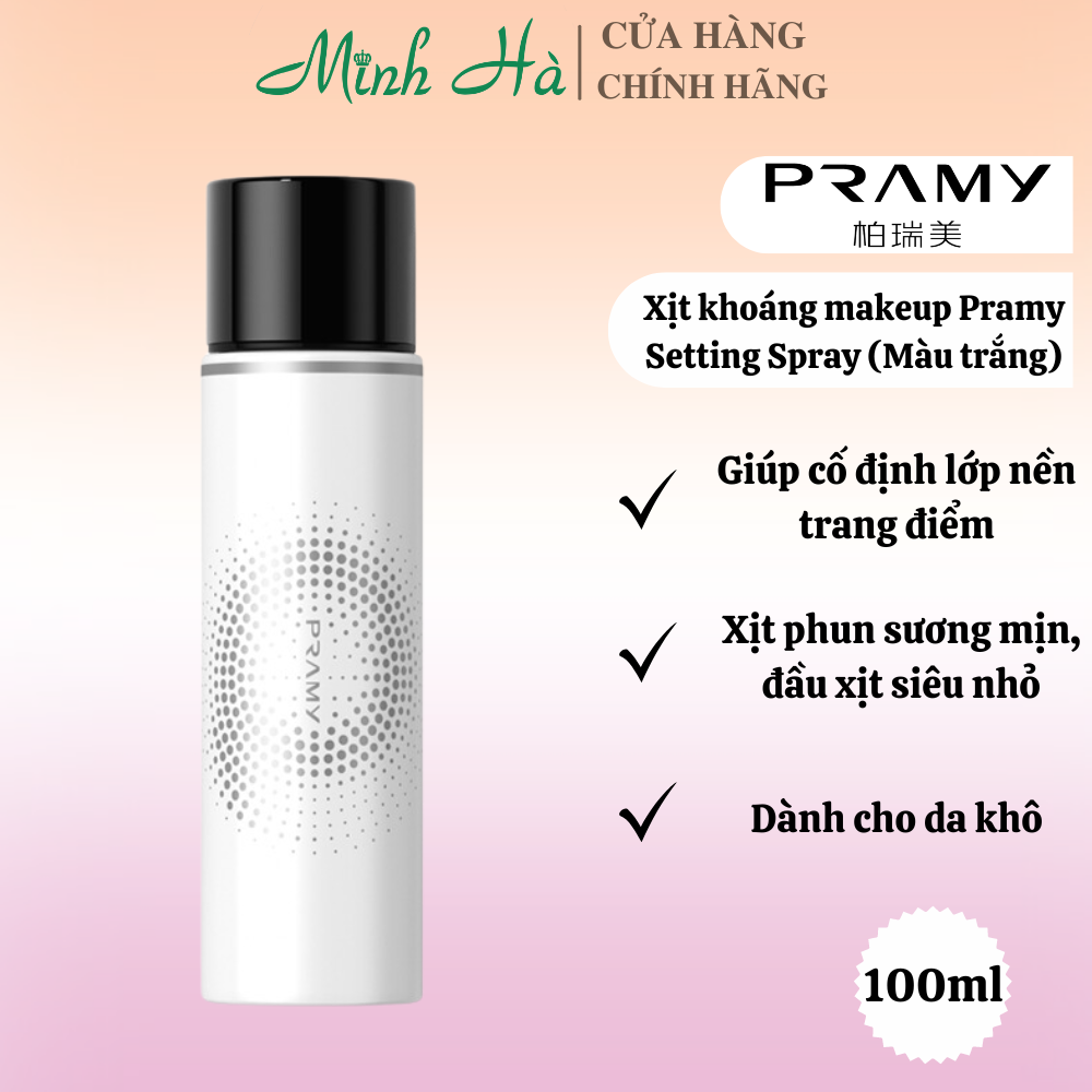 Xịt khoáng makeup Pramy Setting Spray 100ml kiềm dầu, lâu trôi, dưỡng ẩm