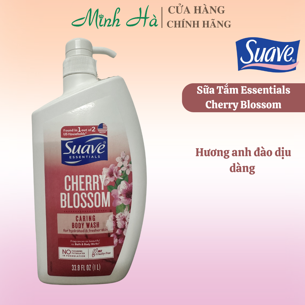 Sữa tắm dành cho nữ Suave Essentials Body Wash 1L dưỡng ẩm cho da căng mướt