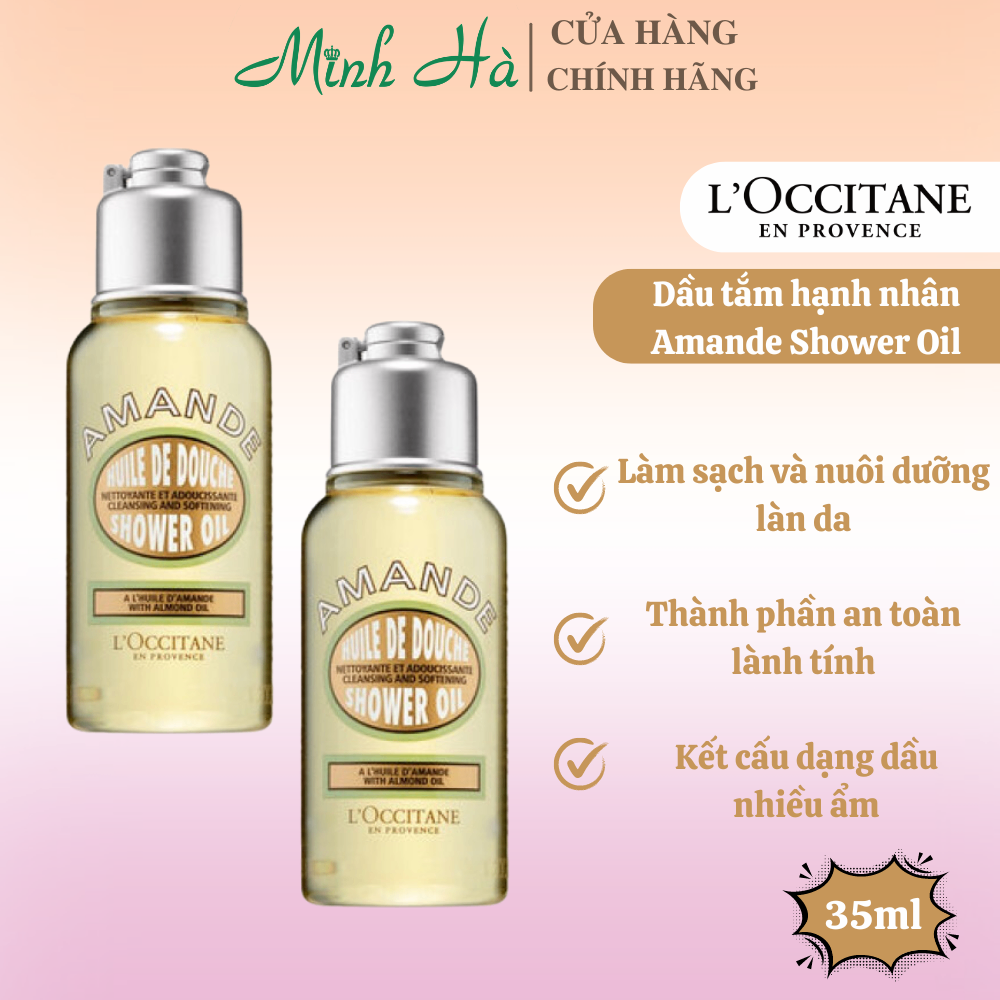 Dầu tắm hạnh nhân L'occitane Amande Shower Oil 35/250ml dưỡng da săn chắc và sáng mịn