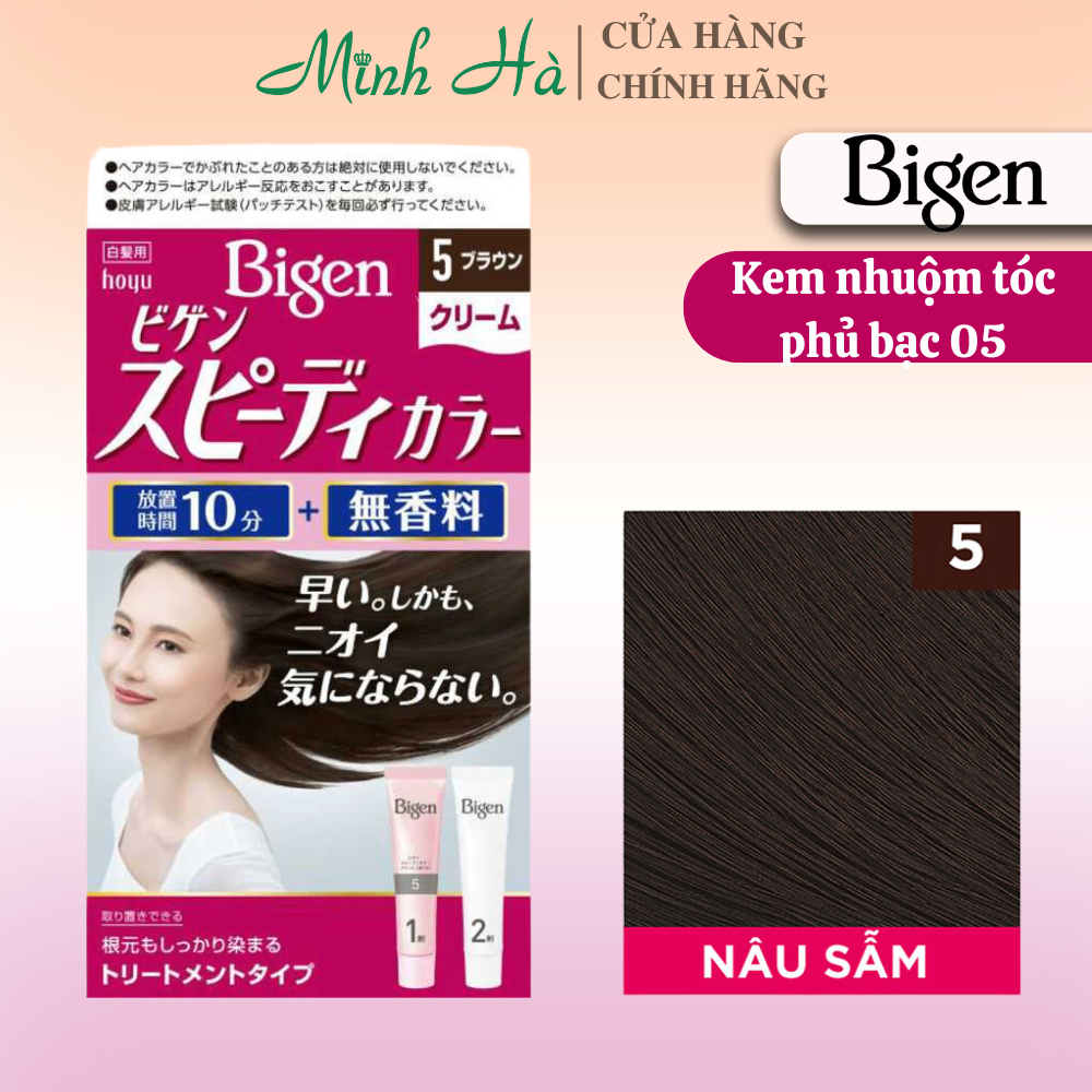 Thuốc nhuộm tóc dạng kem Bigen Speedy Color Cream 80ml phủ bạc dưỡng tóc