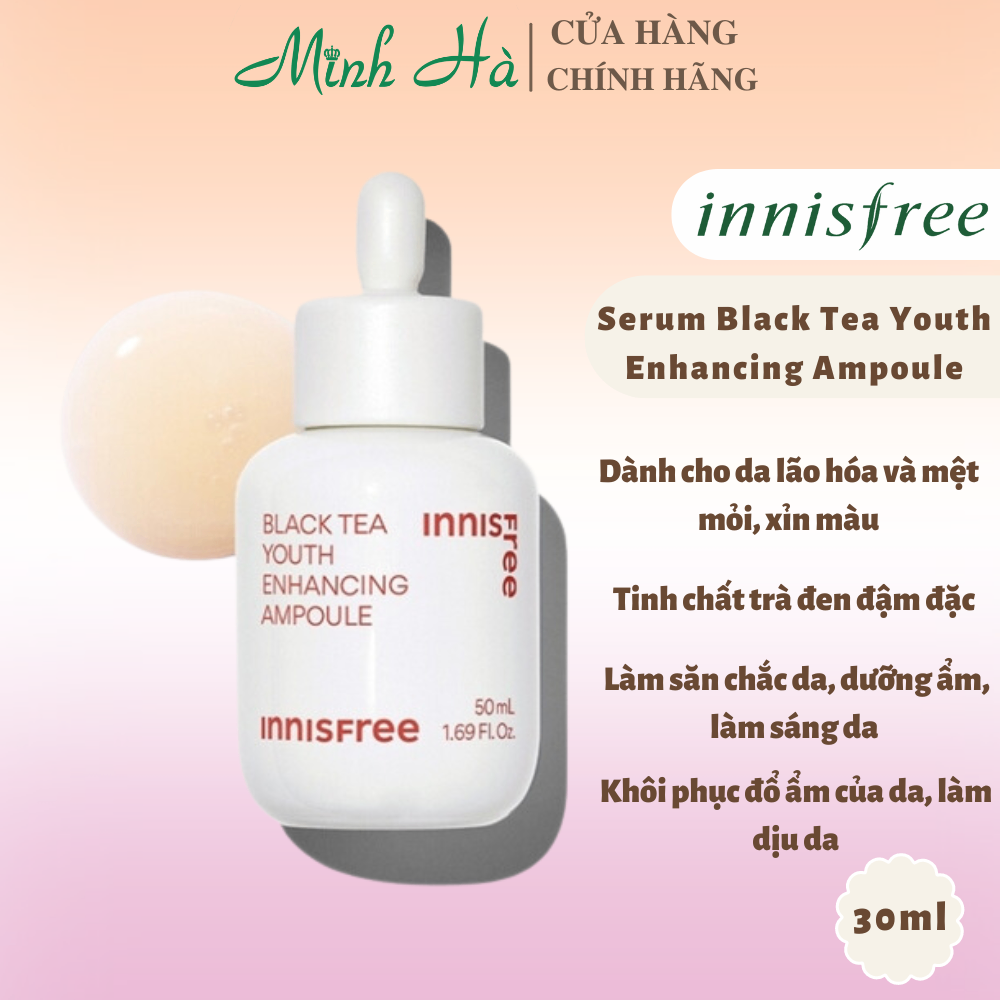 Tinh chất Innisfree Black Tea Youth Enhancing Ampoule 30ml ngăn ngừa lão hóa làm dịu da