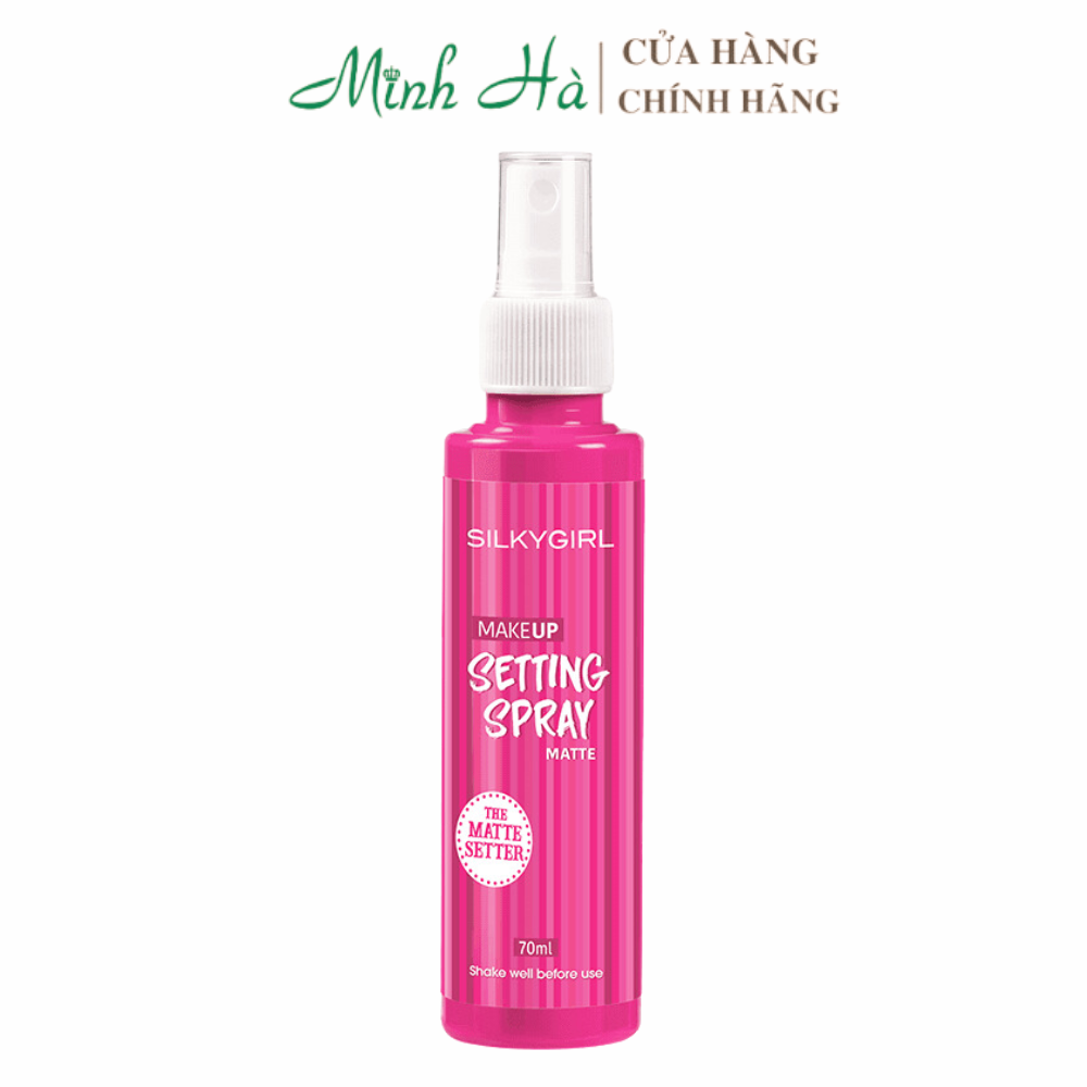 Xịt khóa makeup Silkygirl Makeup Setting Spray 70ml các dòng giữ lớp makeup lâu trôi, bền màu