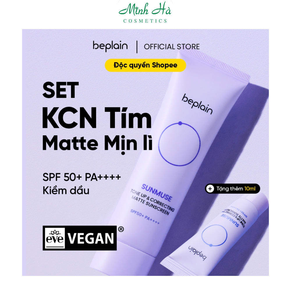 Kem chống nắng Beplain 50ml thuần chay cho các loại da khác nhau
