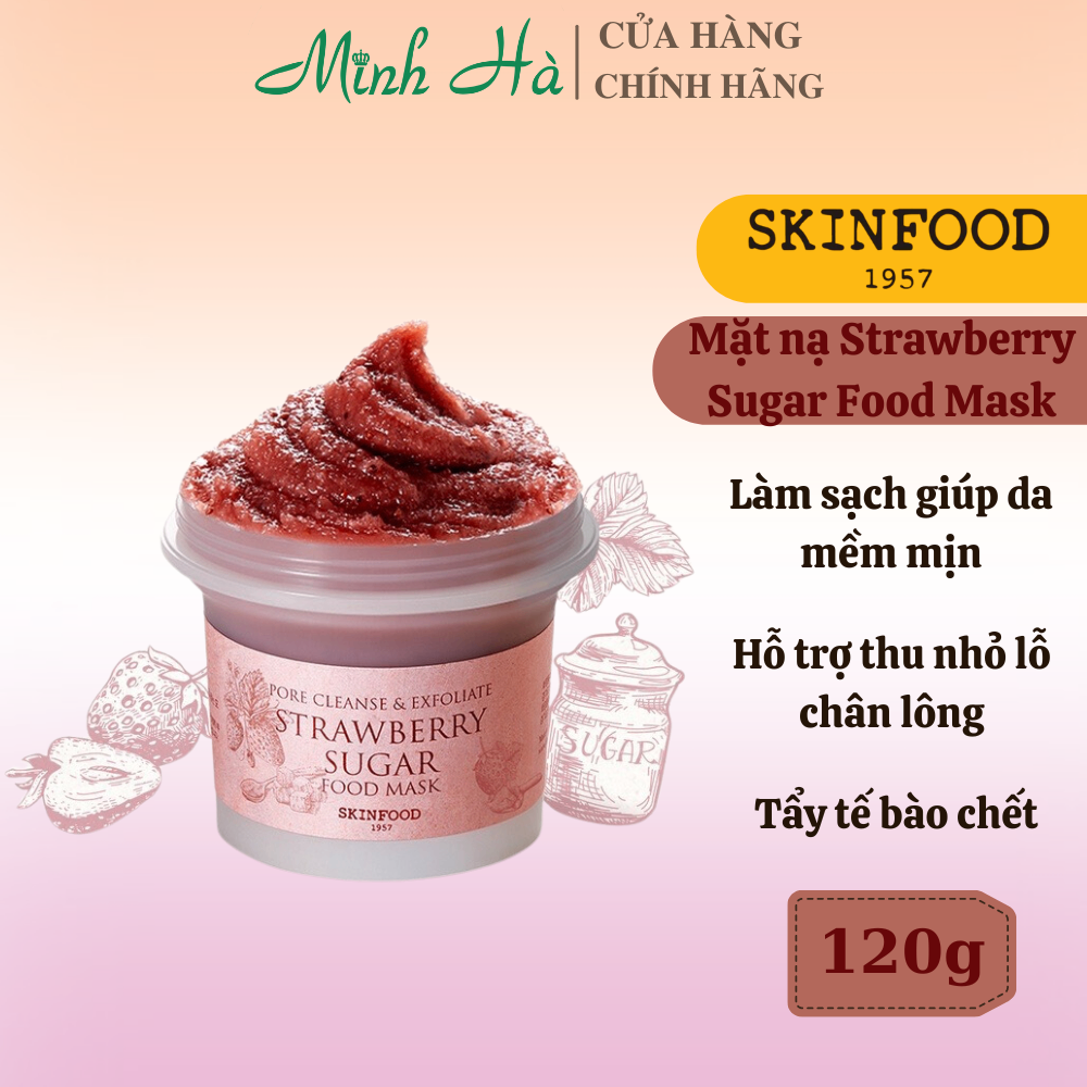 Mặt nạ chăm sóc da Skinfood 120g dưỡng trắng, cấp ẩm, làm mềm da, tẩy tế bào chết giúp da căng mịn