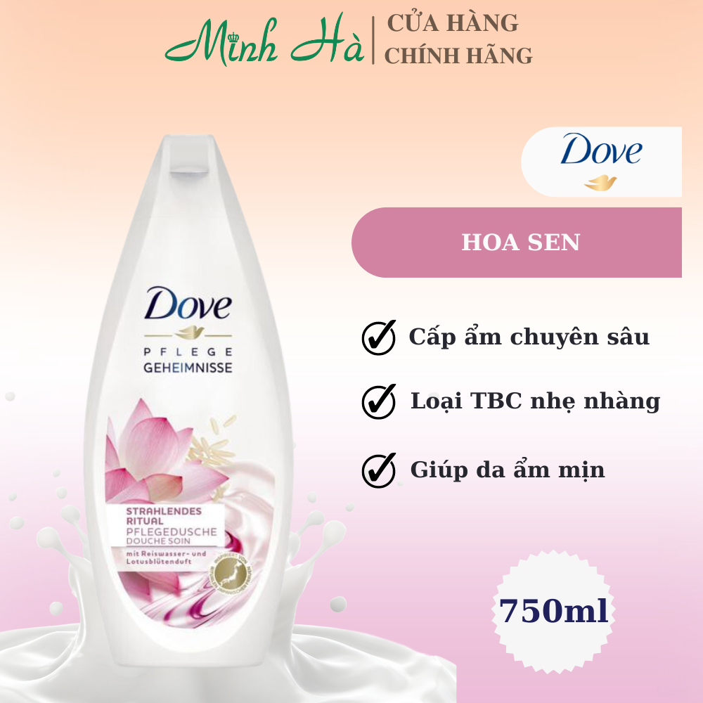 Sữa tắm dove 500ml giúp làm sạch, dưỡng ẩm và nuôi dưỡng làn da từ bên trong thích hợp cho mọi loại da